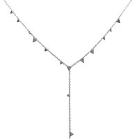 Серебристое колье-галстук с треугольниками Lisa 585 золотой Ижевск