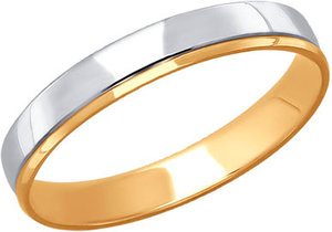 Золотое обручальное парное кольцо SOKOLOV Соколов Королев