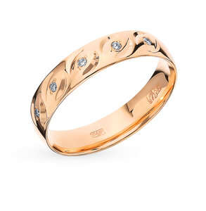 Золотое обручальное кольцо с бриллиантами 585 золотой Семикаракорск