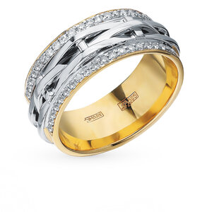Золотое обручальное кольцо с бриллиантами Кристалл Курск