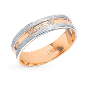 Золотое обручальное кольцо с бриллиантами Линии любви Белово