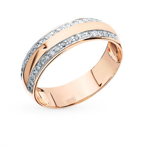 Золотое обручальное кольцо с бриллиантами Русское золото Протвино