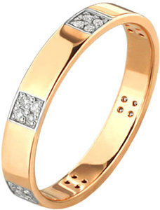 Золотое обручальное парное кольцо Русское Адамас Ставрополь
