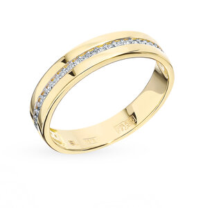 Золотое обручальное кольцо с бриллиантами Пандора Аксай