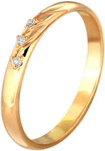 Золотое обручальное кольцо Русское Золото Кристалл Курск