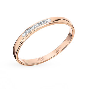 Золотое обручальное кольцо с бриллиантами Линии любви Кострома