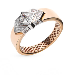 Золотое кольцо с фианитами SUNLIGHT Адамас Ставрополь