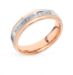 Золотое обручальное кольцо с бриллиантами Соколов Далматово