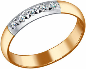 Золотое обручальное кольцо SOKOLOV 1110007_s Русское золото Владимир