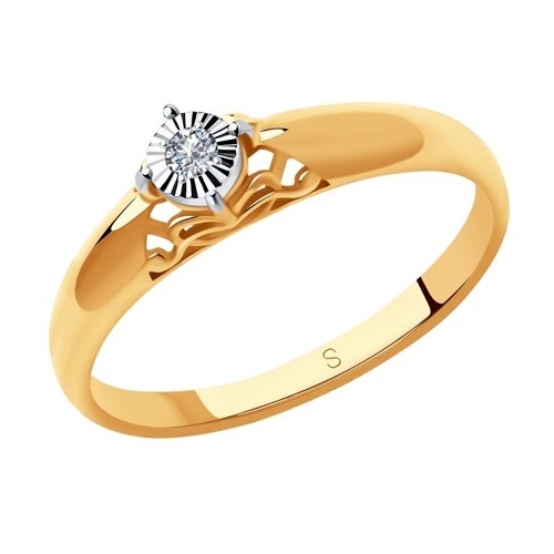 SOKOLOV Золотое помолвочное кольцо с Кристалл Обнинск