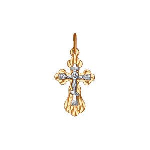 Золотой православный крестик с распятием Соколов Коломна