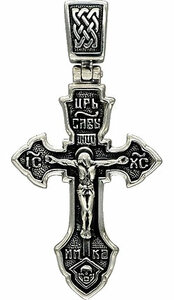 Серебряный православный крестик с распятием Кристалл Новороссийск