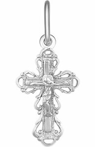 Детский серебряный православный крестик с Кристалл Грязи
