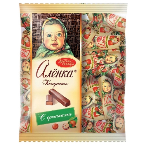 Конфеты Алёнка с орешками, пакет Верный Костерево