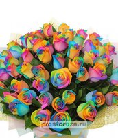 Букет из 51 радужной розы Фикс Прайс Астрахань