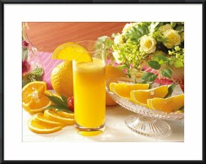 Картина в раме Завтрак. Апельсиновый сок, 27x20, Апельсины, Кухня (еда, напитки), Цветная 902907