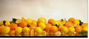 Постер Апельсин, 47x20, Апельсины, Кухня (еда, напитки), Цветная