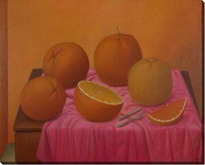 Репродукция картины Апельсины, Фернандо Ботеро Ангуло, 25x20, Апельсины, Кухня (еда, напитки), Американская 903049