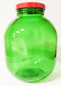 Стеклобанка ТО110 зелёная 7.5 литра с крышкой. Стеклянная банка твист офф для консервирования 7500 мл 904129