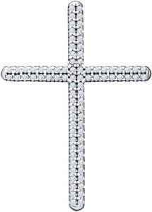 Женский серебряный декоративный крест бижутерия