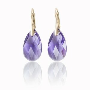 Серьги Миндалевидные со Swarovski Tanzanite (фиолетовые)