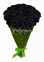 Букет из 25 чёрных роз