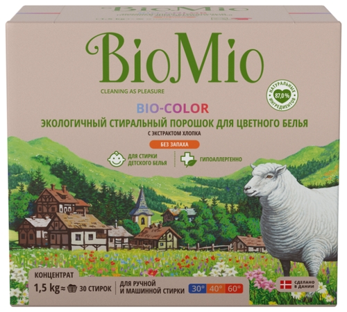 Стиральный порошок BioMio BIO-COLOR с экстрактом хлопка 908067