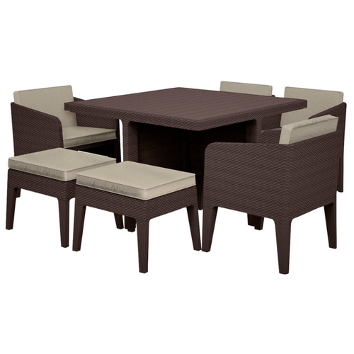Комплект мебели KETER Columbia (стол, 4 кресла, 2 пуфика)