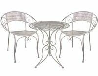 Комплект дачной мебели ажурный прованс (2 кресла, стол), металл, белый, арт. 1023733, Интекс 911679