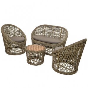 Kaemingk Комплект плетёной мебели Марокко: 1 диван + 1 столик + 2 кресла 840495