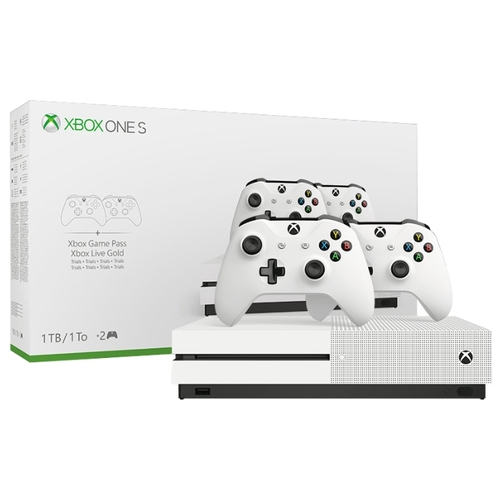 Игровая приставка Microsoft Xbox One S 1 ТБ с двумя геймпадами 919011