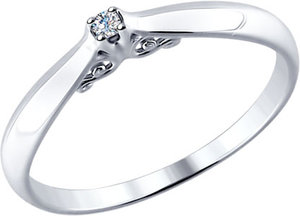 Серебряное помолвочное кольцо SOKOLOV 87010011_s 585 золотой 