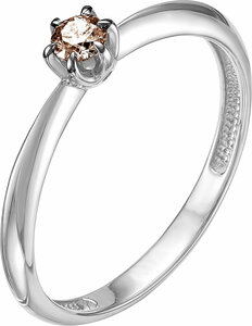 Помолвочное кольцо из белого золота Vesna jewelry 1041-256-09-00 с бриллиантом, размер 17,5 мм