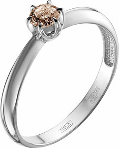 Помолвочное кольцо из белого золота Vesna jewelry 1278-256-09-00 с бриллиантом, размер 17,5 мм