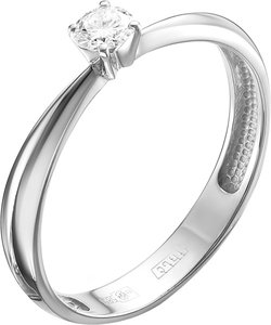 Помолвочное кольцо из белого золота Vesna jewelry 1059-251-00-00 с бриллиантом, размер 17 мм