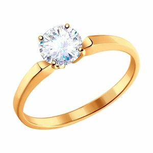 Узкое помолвочное кольцо SOKOLOV из золота с фианитом 010184