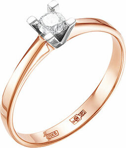 Золотое помолвочное кольцо Vesna jewelry 1573-151-00-00 с бриллиантом, размер 18 мм