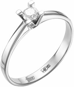 Помолвочное кольцо из белого золота Vesna jewelry 1573-251-00-00 с бриллиантом, размер 17 мм