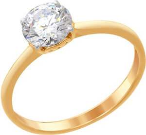 Серебряное помолвочное кольцо SOKOLOV 89010082_s 585 золотой 