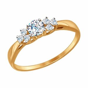 Помолвочное кольцо SOKOLOV из золота со Swarovski Zirconia 81010274