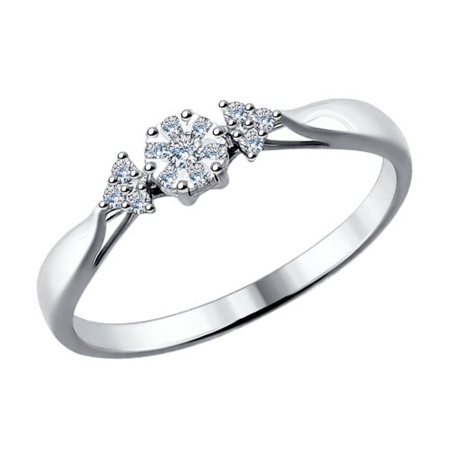 SOKOLOV Помолвочное кольцо из белого золота с бриллиантами 1011482