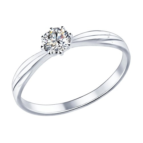 SOKOLOV Помолвочное кольцо из серебра с фианитом 89010009