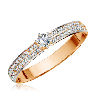 Бронницкий ювелир Золотое кольцо для помолвки с бриллиантами R5119712
