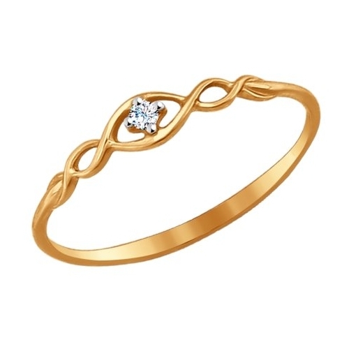SOKOLOV Помолвочное кольцо из золота с фианитом 017141