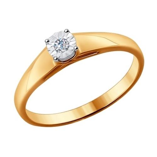 SOKOLOV Помолвочное кольцо из комбинированного золота с бриллиантом 1011522