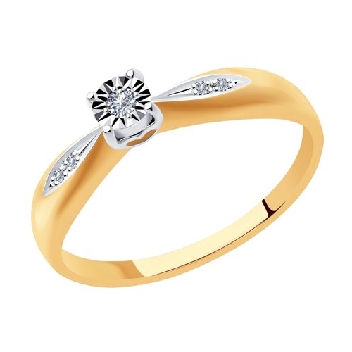 SOKOLOV Помолвочное кольцо из комбинированного золота с бриллиантами 1011529