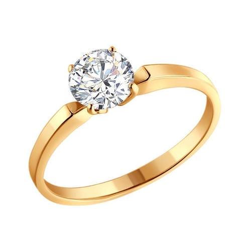 SOKOLOV Золотое помолвочное кольцо с камнем Swarovski 81010001