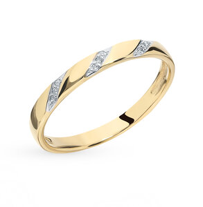 Золотое обручальное кольцо с бриллиантами 585 золотой 