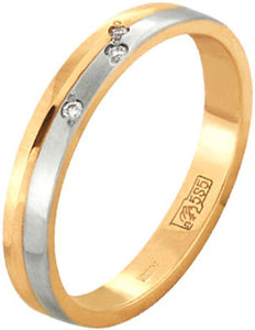 Золотое обручальное кольцо Русское Золото 05011774-1 с фианитами, размер 16 мм 923089
