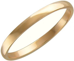Золотое обручальное парное кольцо Эстет 01O010259, размер 16 мм 923091